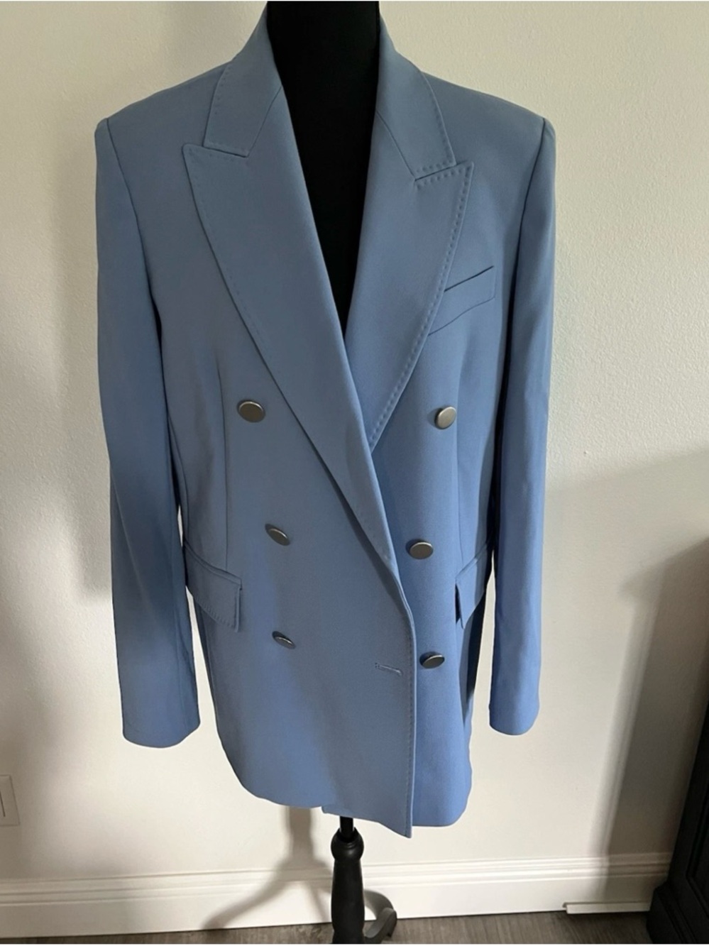 MaxMara Double-Breasted Light Blue Blazer